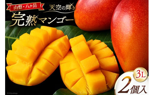 【期間限定発送】 完熟 マンゴー 「天空の輝き」 3L 2個入 [採園 山梨県 韮崎市 20743343] マンゴー アップルマンゴー フルーツ 果物 完熟 期間限定 季節限定 冷蔵