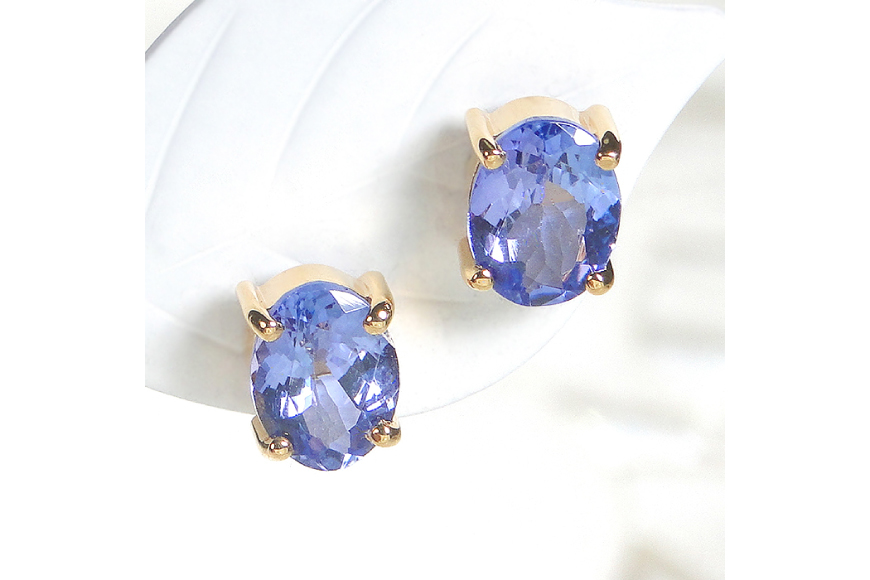 ピアス 一粒 スタッドピアス タンザナイト オーバル 計2.0ctUP K18YG イエローゴールド レディース 大粒 楕円 誕生石 カラーストーン アクセサリー アクセ ジュエリー 【f221-ov-k18yg】 [オーダーメイドジュエリーメイ 山梨県 韮崎市 20745210]
