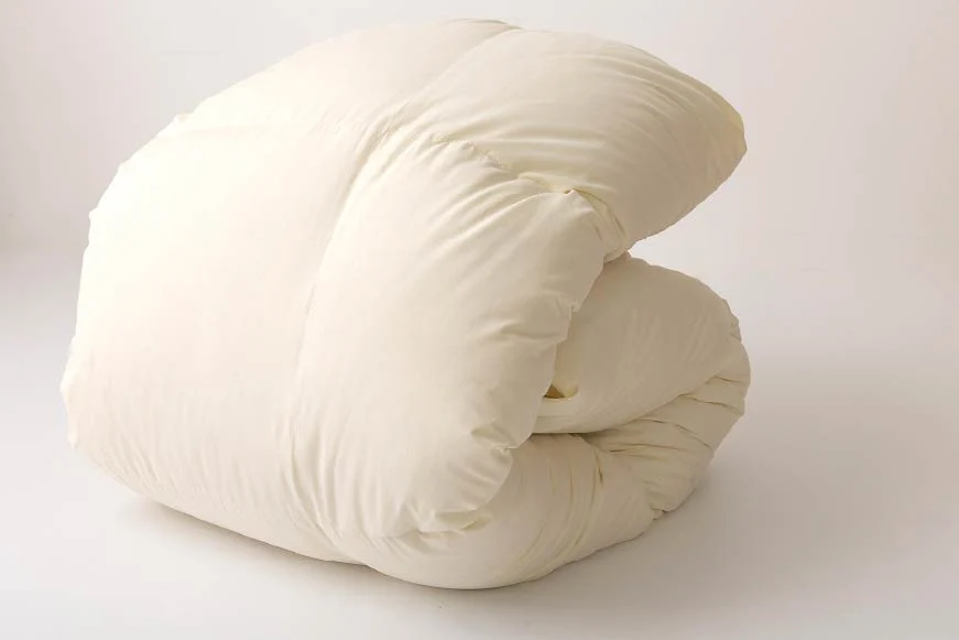 【春秋用】羽毛布団 中厚 合掛け シングル マザーグースダウン 95％ ポーランド産 0.7kg 100×140番手 サテン グランミュゼ (無地 アイボリー) [川村羽毛 山梨県 韮崎市 20743645] 布団