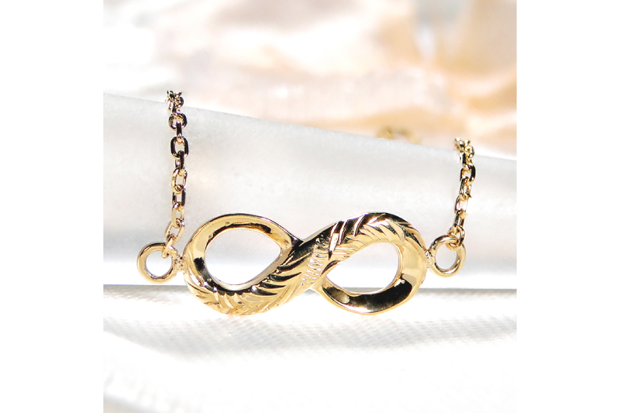 ハワイアンジュエリー ブレスレット K18YG イエローゴールド ダイヤモンド 0.2ct 無限大 ∞ インフィニティ 18金 手彫り彫刻 チェーンブレスレット アクセサリー アクセ ジュエリー 【f184-k18yg】 [オーダーメイドジュエリーメイ 山梨県 韮崎市 20745207]