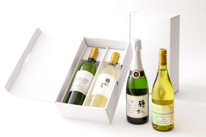 白ワイン ＆ スパークリングワイン 4本セット 750ml ×4本 [株式会社まあめいく 山梨県 韮崎市 20745329] ワイン Wine わいん 白ワイン スパークリング 飲み比べ セット お酒 酒 山梨ワイン セット シャルドネ