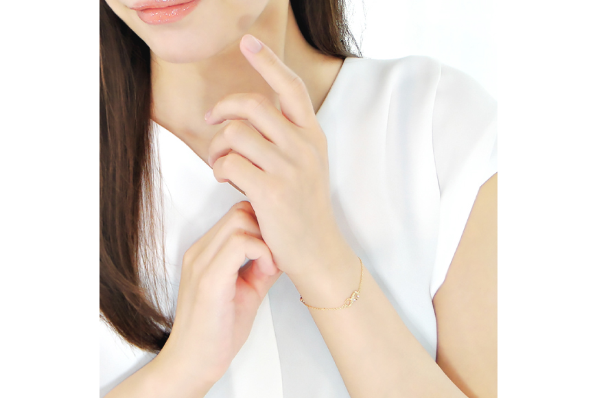 ブレスレット K18YG イエローゴールド ダイヤモンド 0.23ct 無限大 ∞ インフィニティ 18金 チェーンブレスレット アクセサリー アクセ ジュエリー 【f185-k18yg】 [オーダーメイドジュエリーメイ 山梨県 韮崎市 20745209]