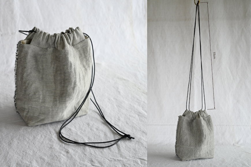 バッグ 巾着 1点 [YK衣服製作室 山梨県 韮崎市 20745317] BAG 巾着バッグ ファッション 手作り 国産 1点物