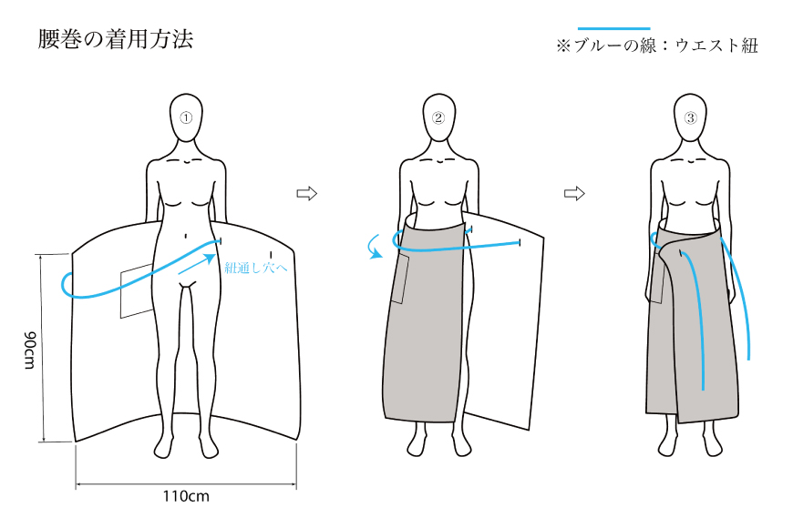 腰巻 二重織 純国産 1点 [YK衣服製作室 山梨県 韮崎市 20745316] 防寒 国産 ファッション リバーシブル 手作り ハンドメイド