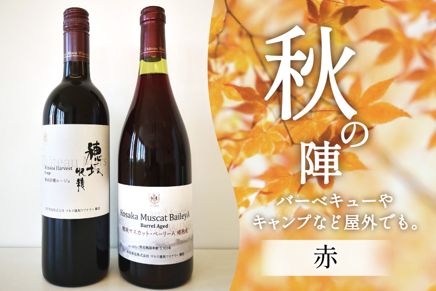ワイン 赤 おまかせ マルスワイン2本セット ～秋の陣～ [本坊酒造 マルス穂坂ワイナリー 山梨県 韮崎市 20743115] 赤ワイン 秋のワイン 熟成 ルージュ シャトーマルス