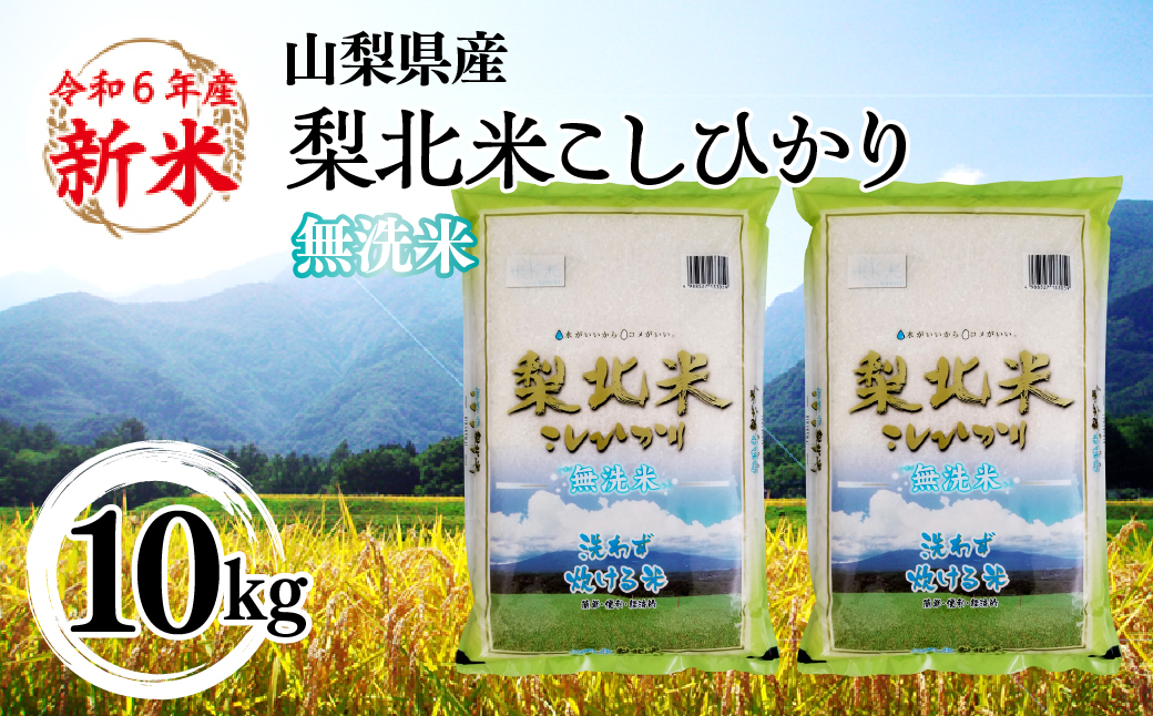 【山梨のブランド無洗米】 山梨県産 梨北米こしひかり　10kg（5kg×2） 115-011