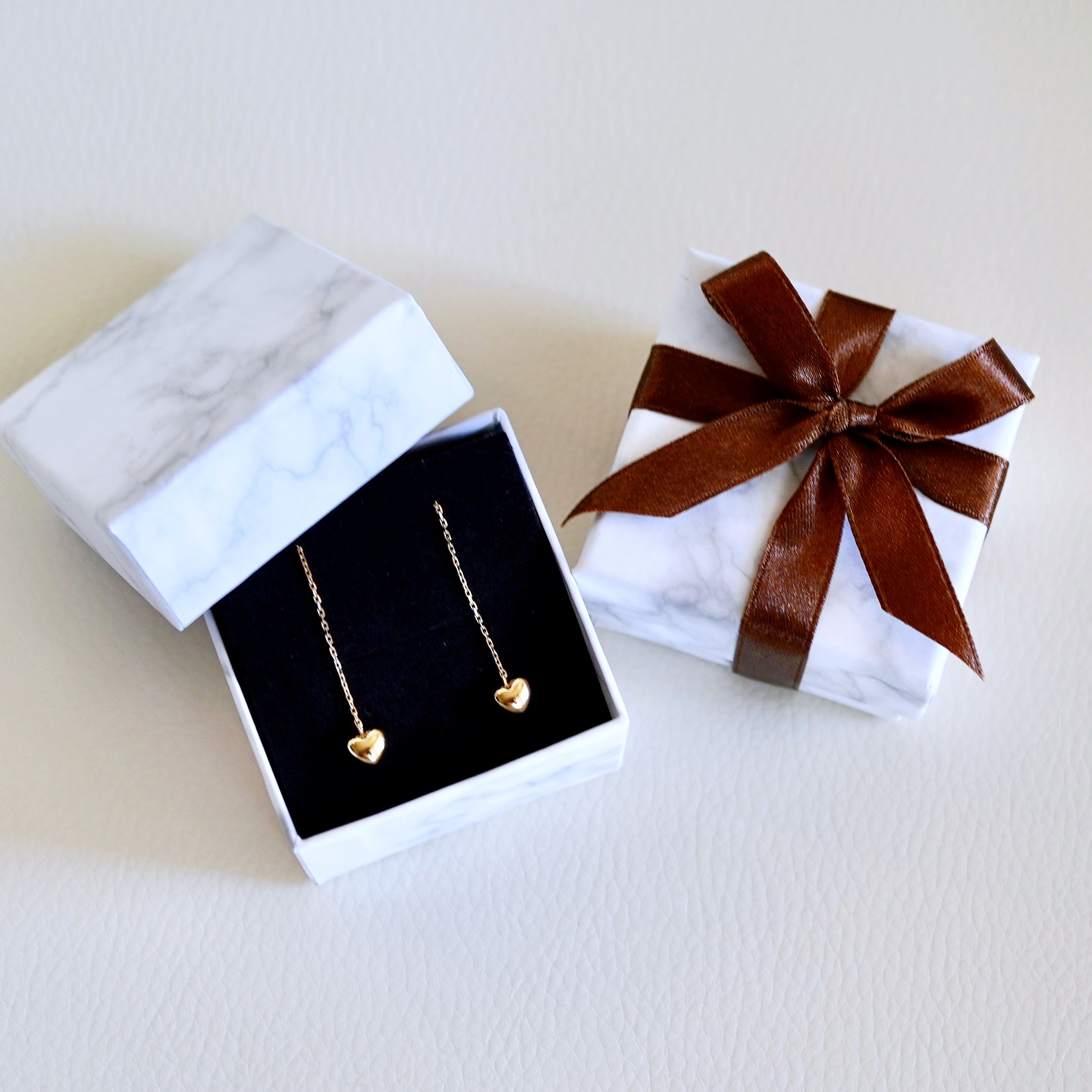 K18PG(18金) ローズゴールド 地金 ハート チェーン ピアス シンプル 保証書付 KO-0066 242-026-c