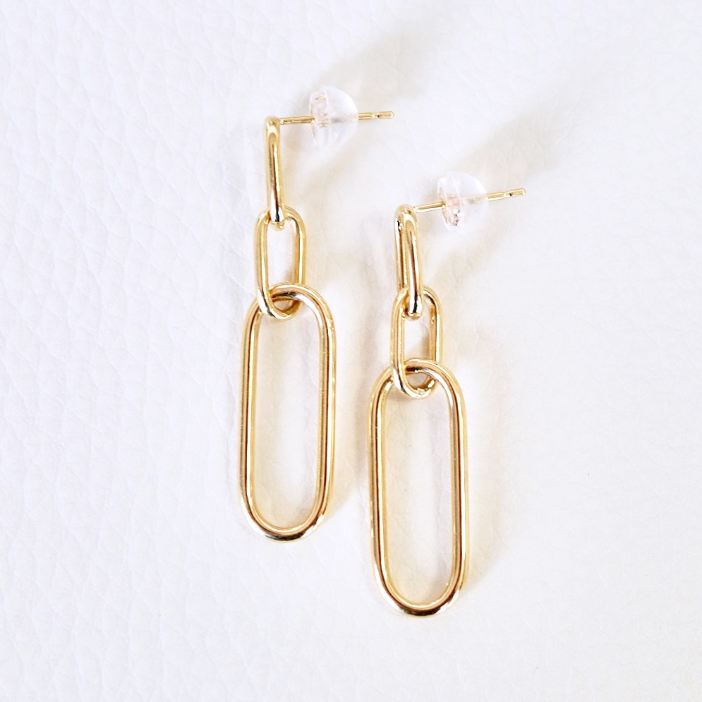 【ジュエリー】K10イエローゴールド 地金 おしゃれ チェーンモチーフ ピアス 保証書付 SGL-22636242-015