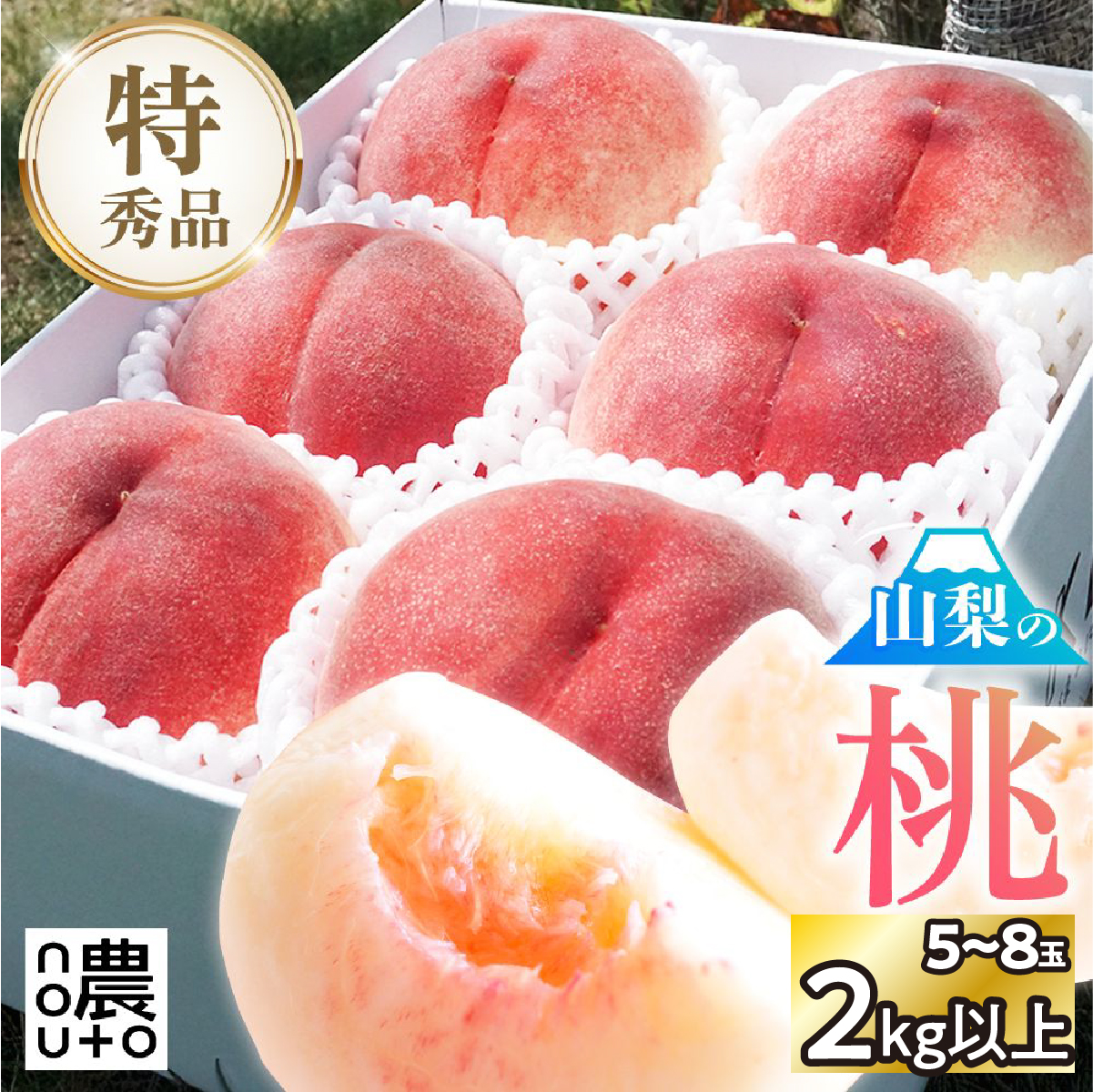 【2026年発送★先行予約】日本一の生産量 山梨県産 桃 2kg以上 5~8玉 154-030-26y