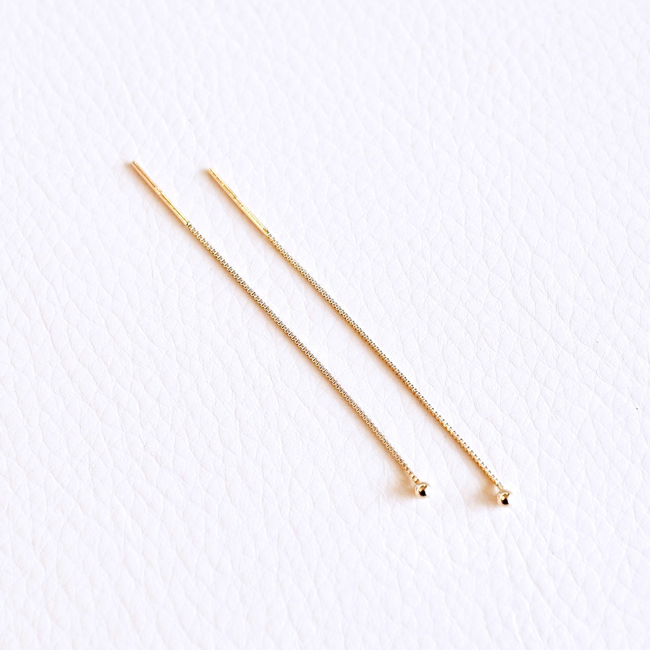 K10YG(10金) イエローゴールド 3WAY 地金 シンプル ボール チェーン アメリカン ピアス (2mm) 保証書付 KO-0083 242-069