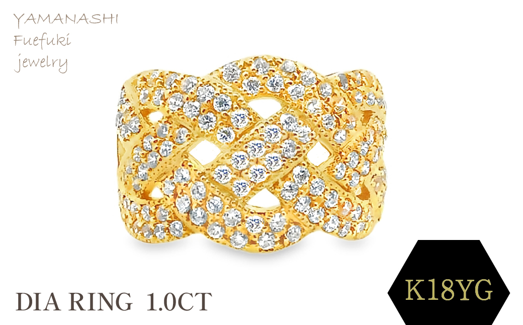 K18 DIA RING 1.0CT 1本 RATA-20DI-Y 188-132