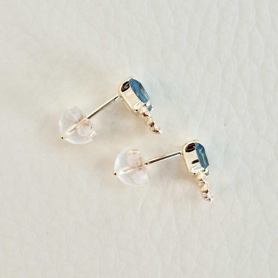 【ジュエリー】K10 イエローゴールド ブルートパーズ ピアス 保証書付 SMK-5220 242-004-b