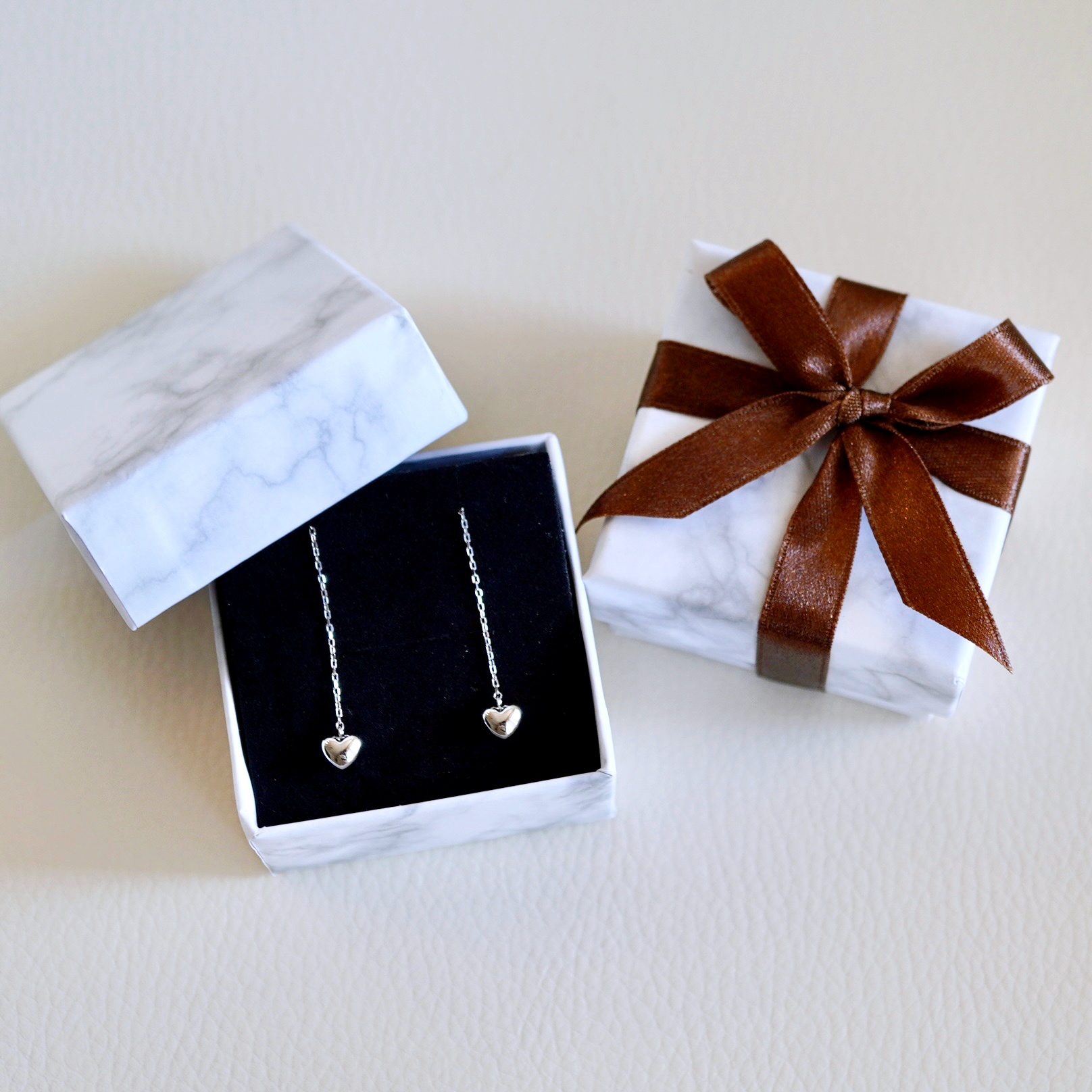 K18WG(18金) ホワイトゴールド 地金 ハート チェーン ピアス シンプル 保証書付 KO-0066 242-026-b