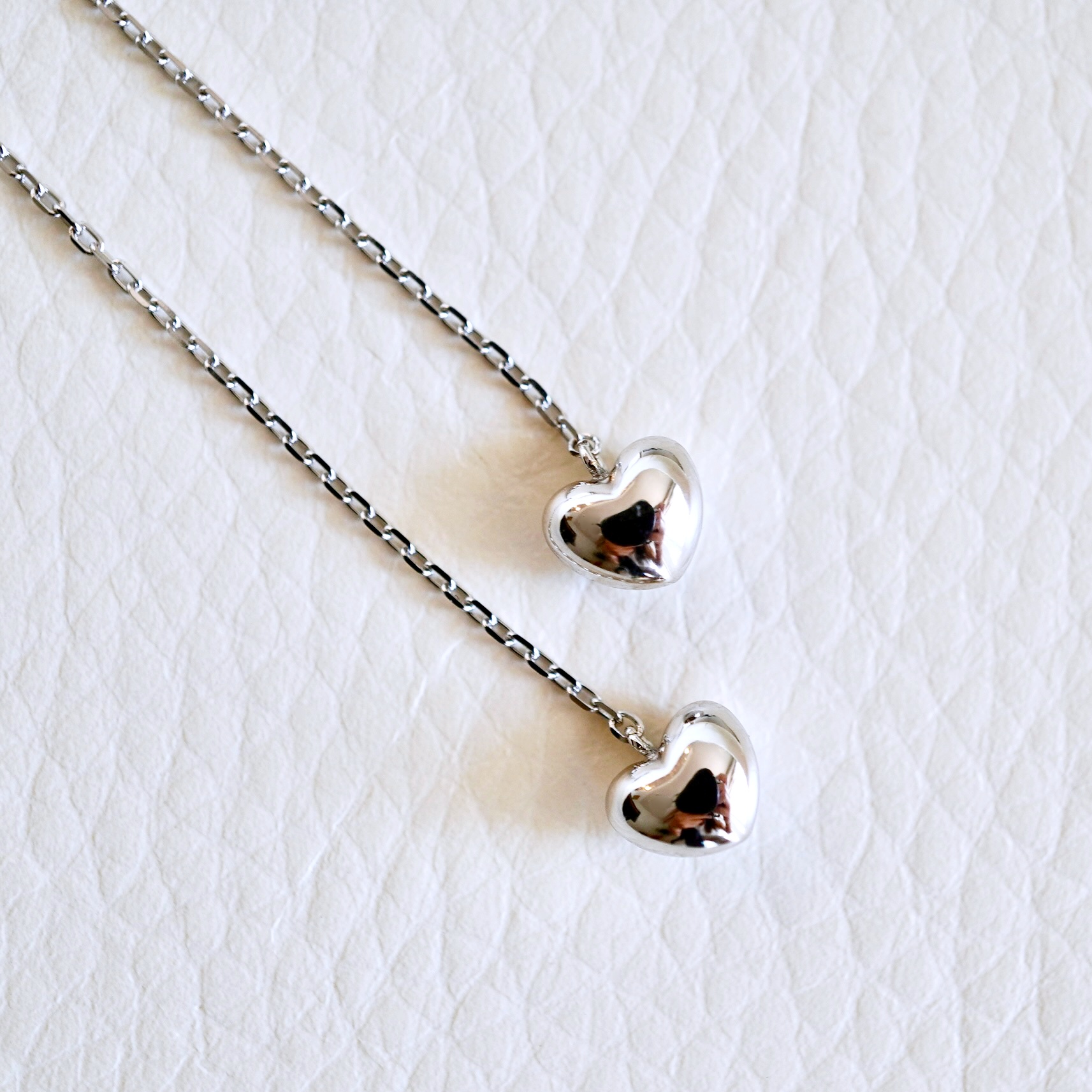 K18WG(18金) ホワイトゴールド 地金 ハート チェーン ピアス シンプル 保証書付 KO-0066 242-026-b