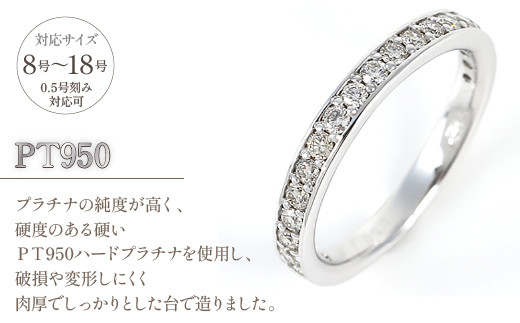 PT　0.5ct　ハーフエタ　Ring　R3690DI-P2　プラチナ　ダイヤ　リング 188-004