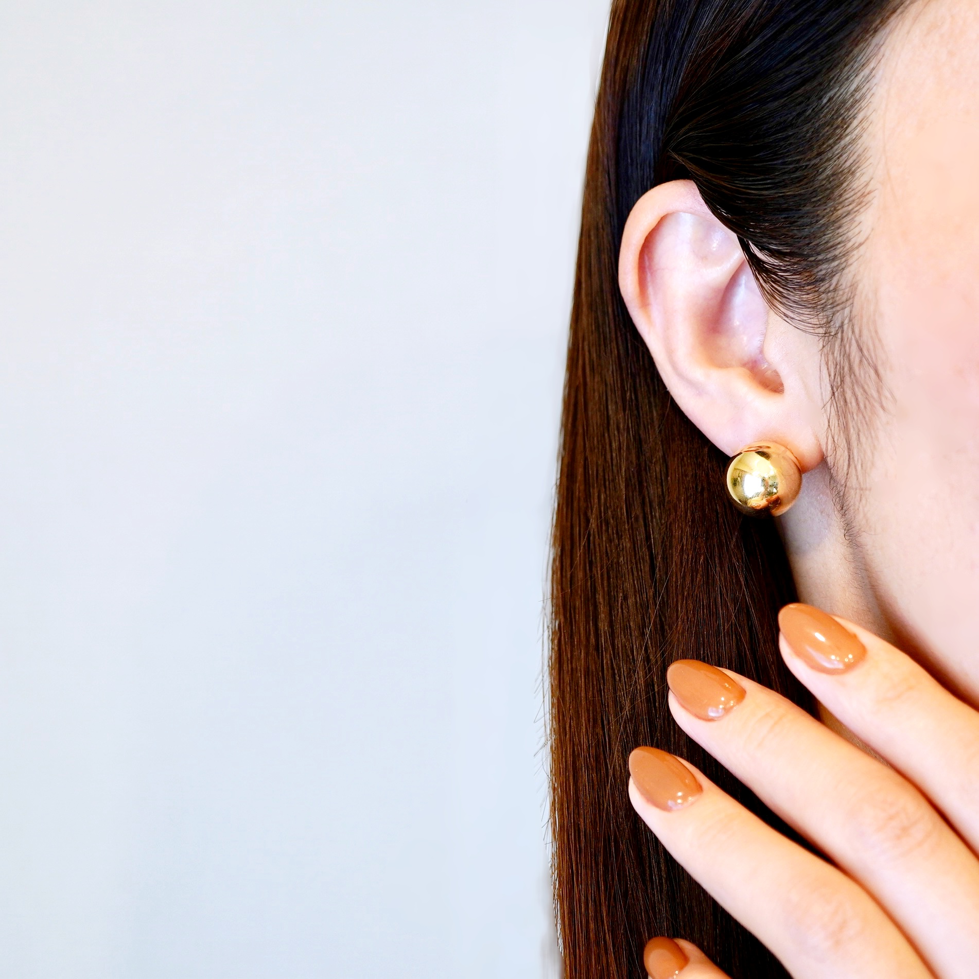 K18(18金) イエローゴールド ボール ピアス 地金 中空 (直径14mm) 保証書付 KO-0064 242-024