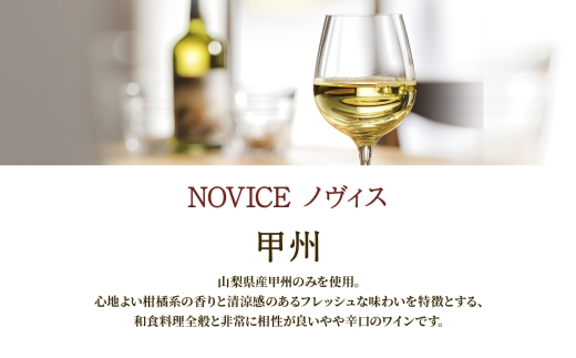 白ワイン NOVICEノヴィス 甲州 1800ml×1本 フルボトル 日川中央葡萄酒 山梨県 笛吹市 177-7-15