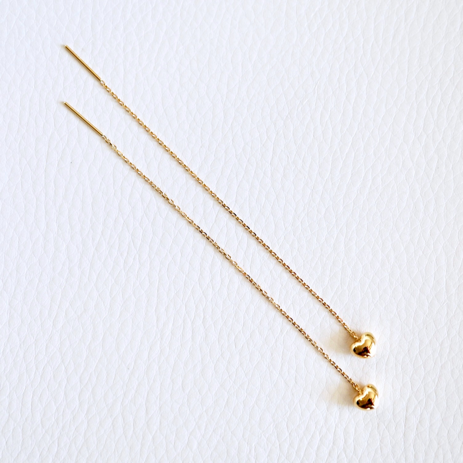 K18PG(18金) ローズゴールド 地金 ハート チェーン ピアス シンプル 保証書付 KO-0066 242-026-c