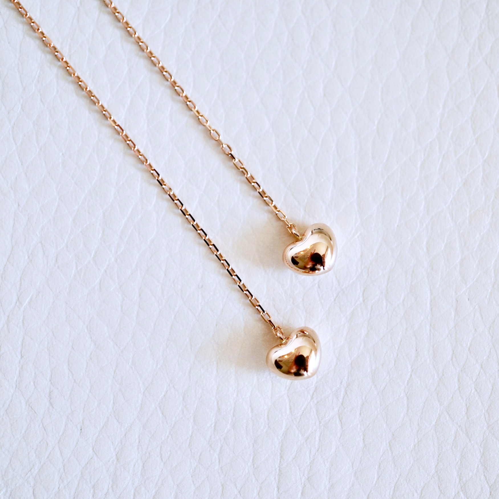 K18(18金) イエローゴールド 地金 ハート チェーン ピアス シンプル 保証書付 KO-0066 242-026-a