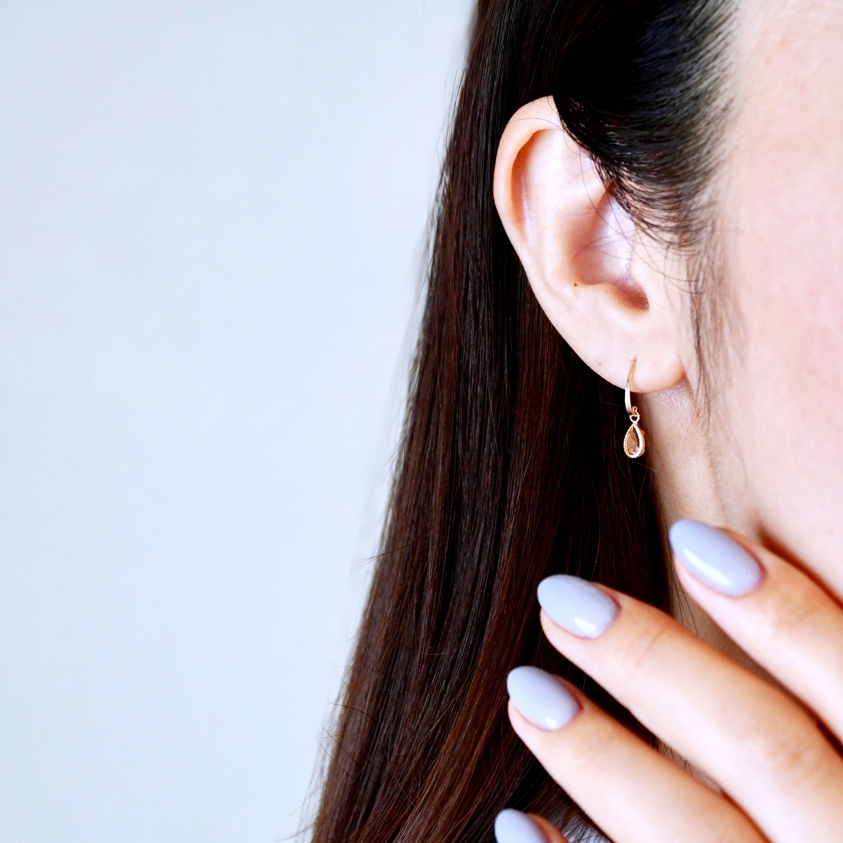 K10YG(10金) イエローゴールド 揺れる シトリン アンティーク ピアス 保証書付 SR-2223-1 242-043-b