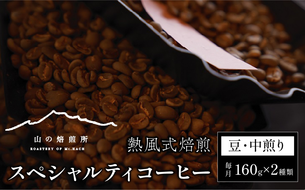 【山の焙煎所】スペシャルティコーヒー160g×2種：豆　中煎り
