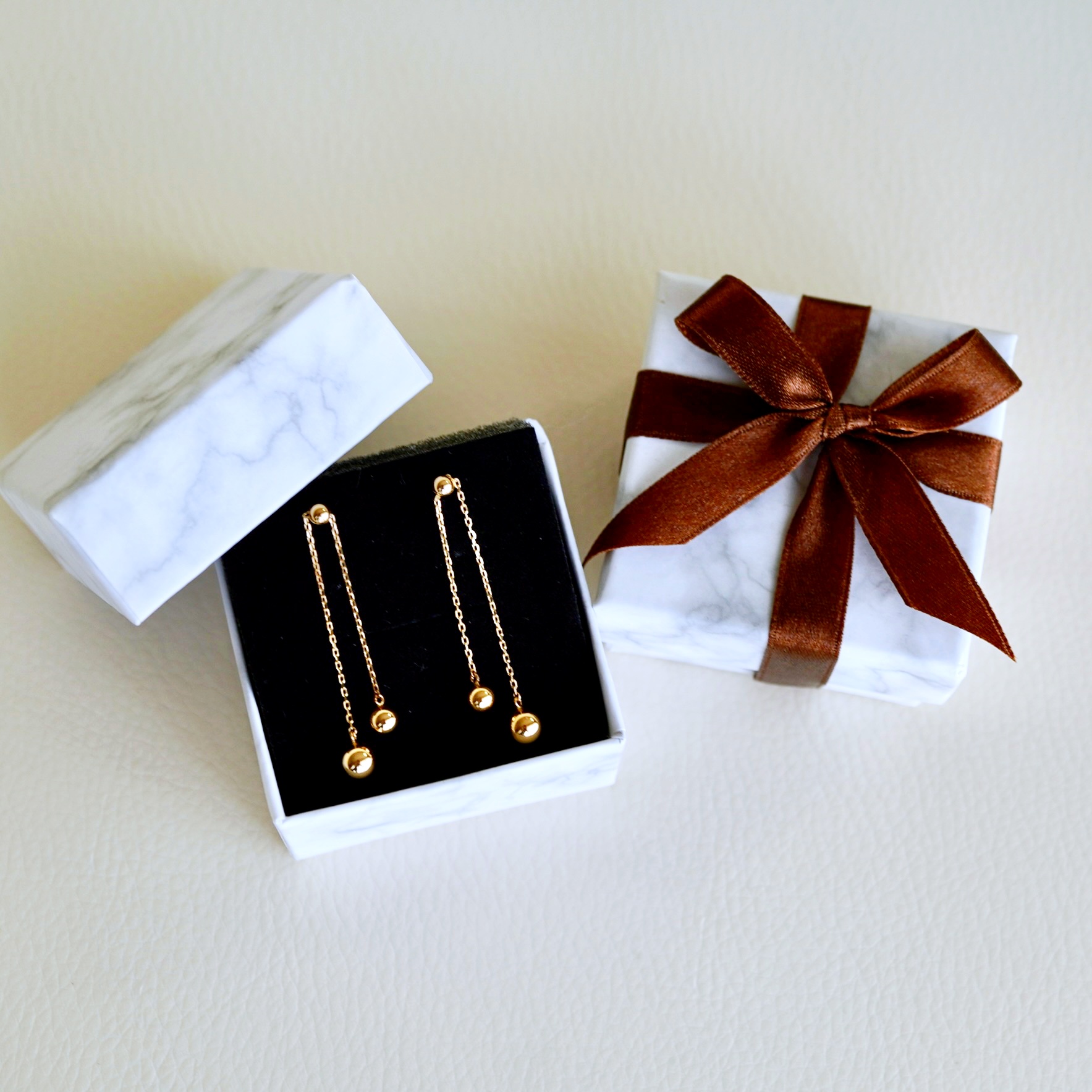 K18(18金) イエローゴールド おしゃれ 長さ調節 技あり ボール チェーン ピアス 地金 (直径3mm4mm 5mm) 保証書付 M1237-1 242-032