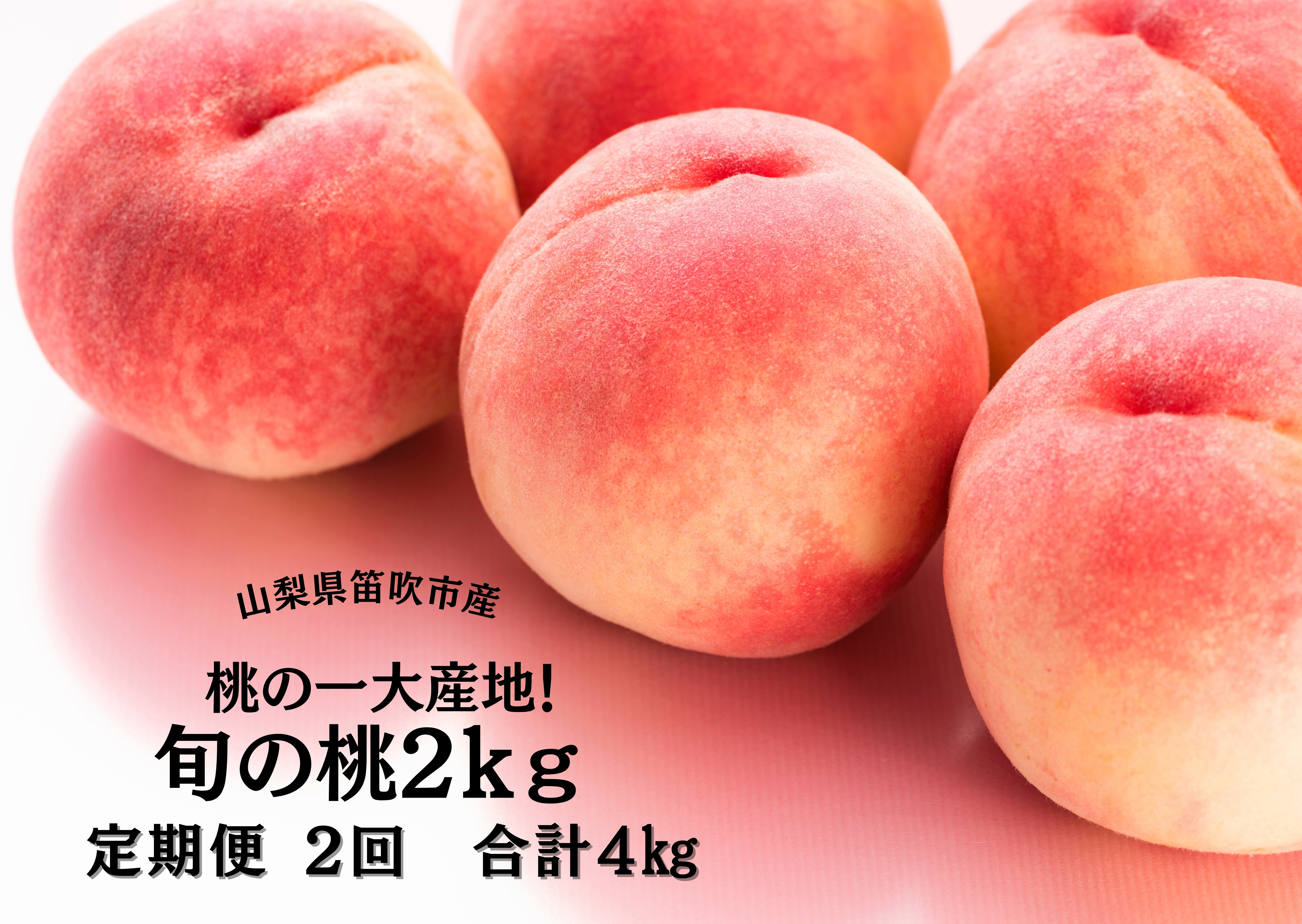 ＜2025年発送先行予約＞笛吹市産旬の桃満喫コース2kg×2回発送 167-009