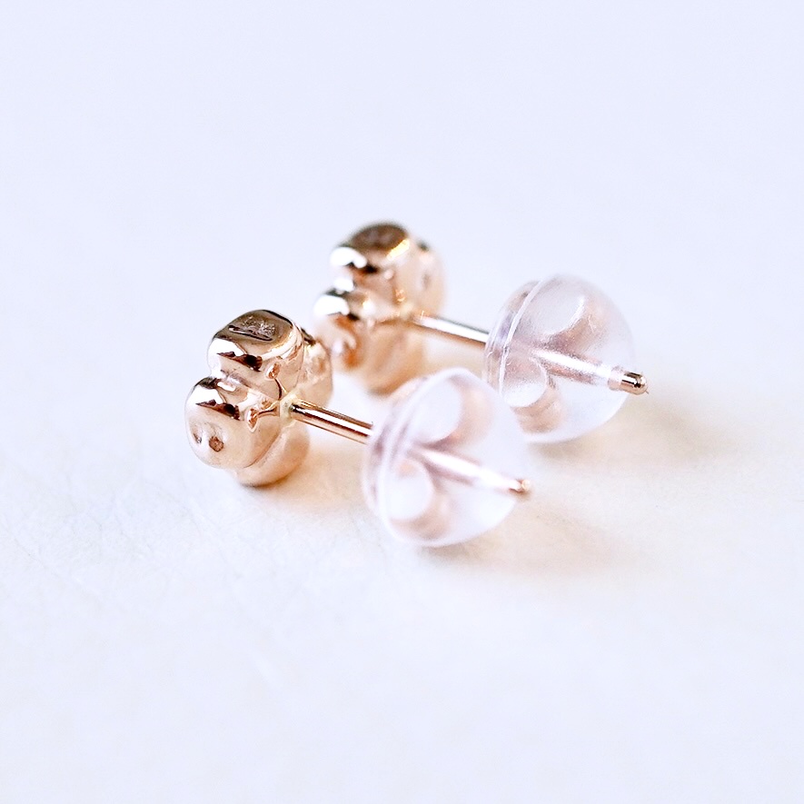 K18PG(18金) ローズゴールド 地金 クローバー ピアス シンプル 幸運 希望 幸福 愛情 健康 保証書付 KO-0063 242-021-c