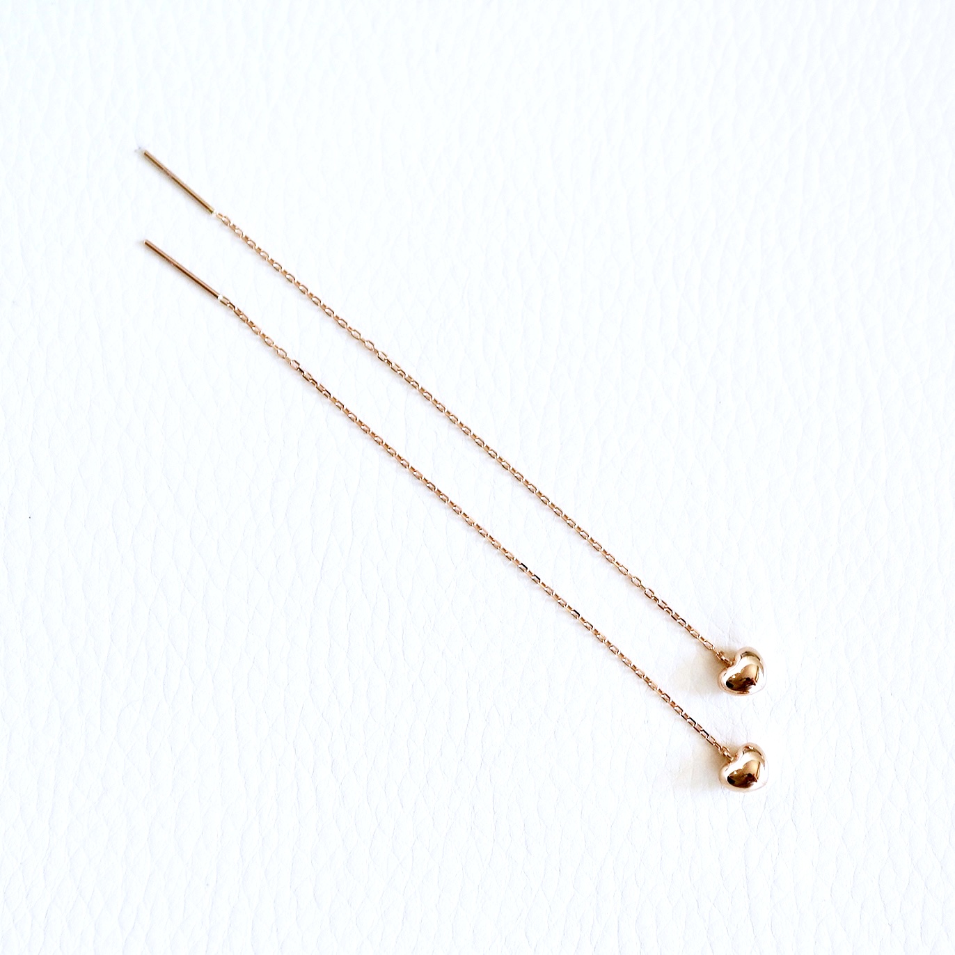 K18(18金) イエローゴールド 地金 ハート チェーン ピアス シンプル 保証書付 KO-0066 242-026-a