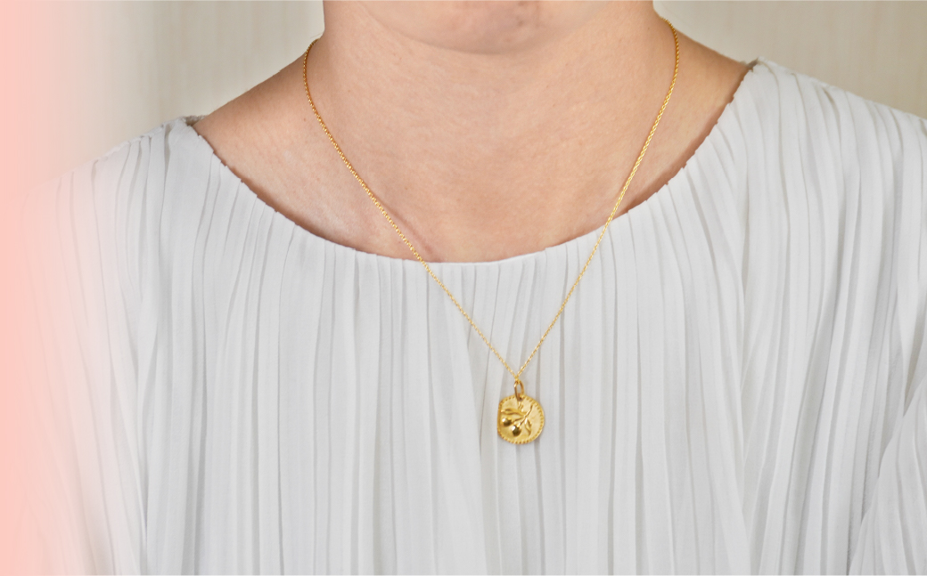 K24　コイン　フクロウ/オリーブ　ネックレス　管理番号254973　×1本 218-027