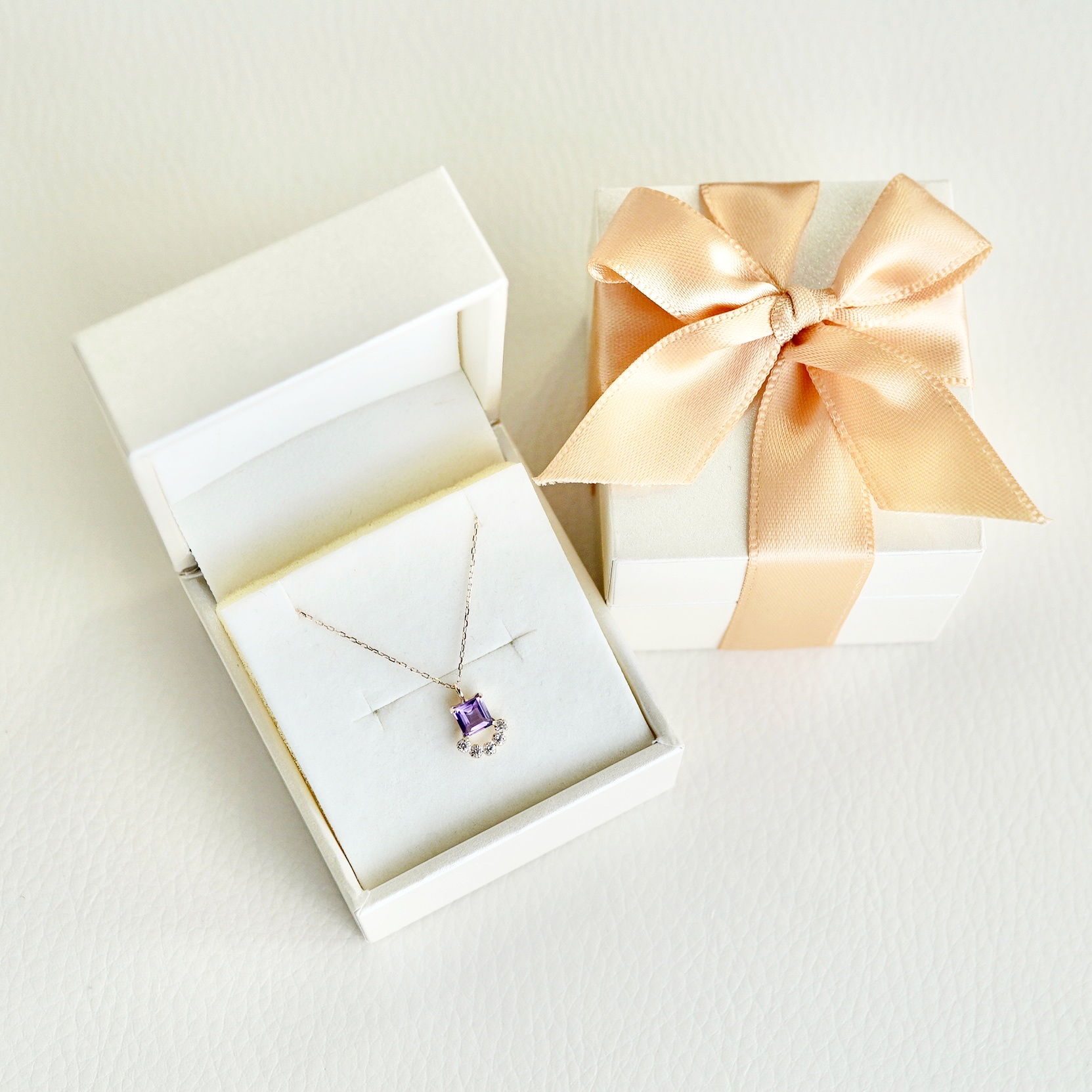 【ジュエリー】K10 イエローゴールド アメシスト ペンダント ネックレス 保証書付 SMK-5221 242-013-a