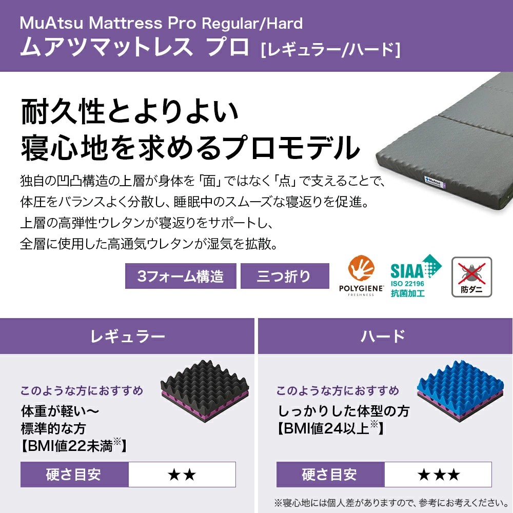 昭和西川 ムアツ マットレス プロ レギュラー シングル 山梨県 市川三郷町 [5839-1832]