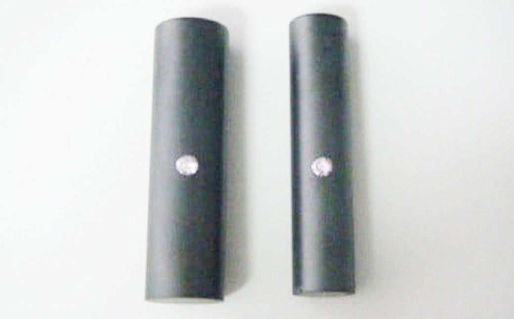 カラーストーン付き シャインブラストブラックチタン印鑑 2本セット