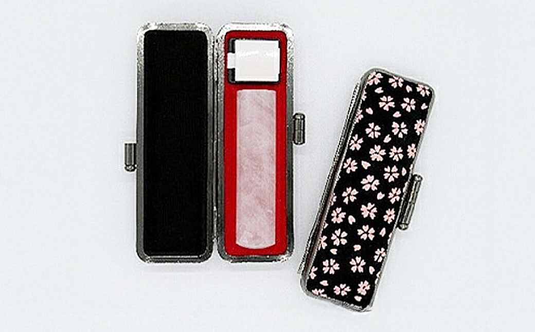 『はんこ職人の店』で薦める宝石印鑑 紅水晶 印鑑 2本セット