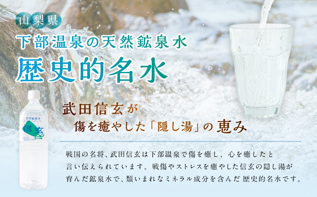 天然鉱泉水「信玄」ナチュラルミネラルウォーター 1L×15本入