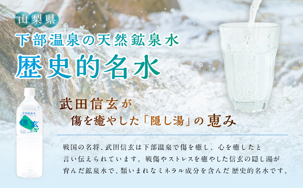 【6ヶ月定期便】天然鉱泉水「信玄」ナチュラルミネラルウォーター  500ml×24本入 