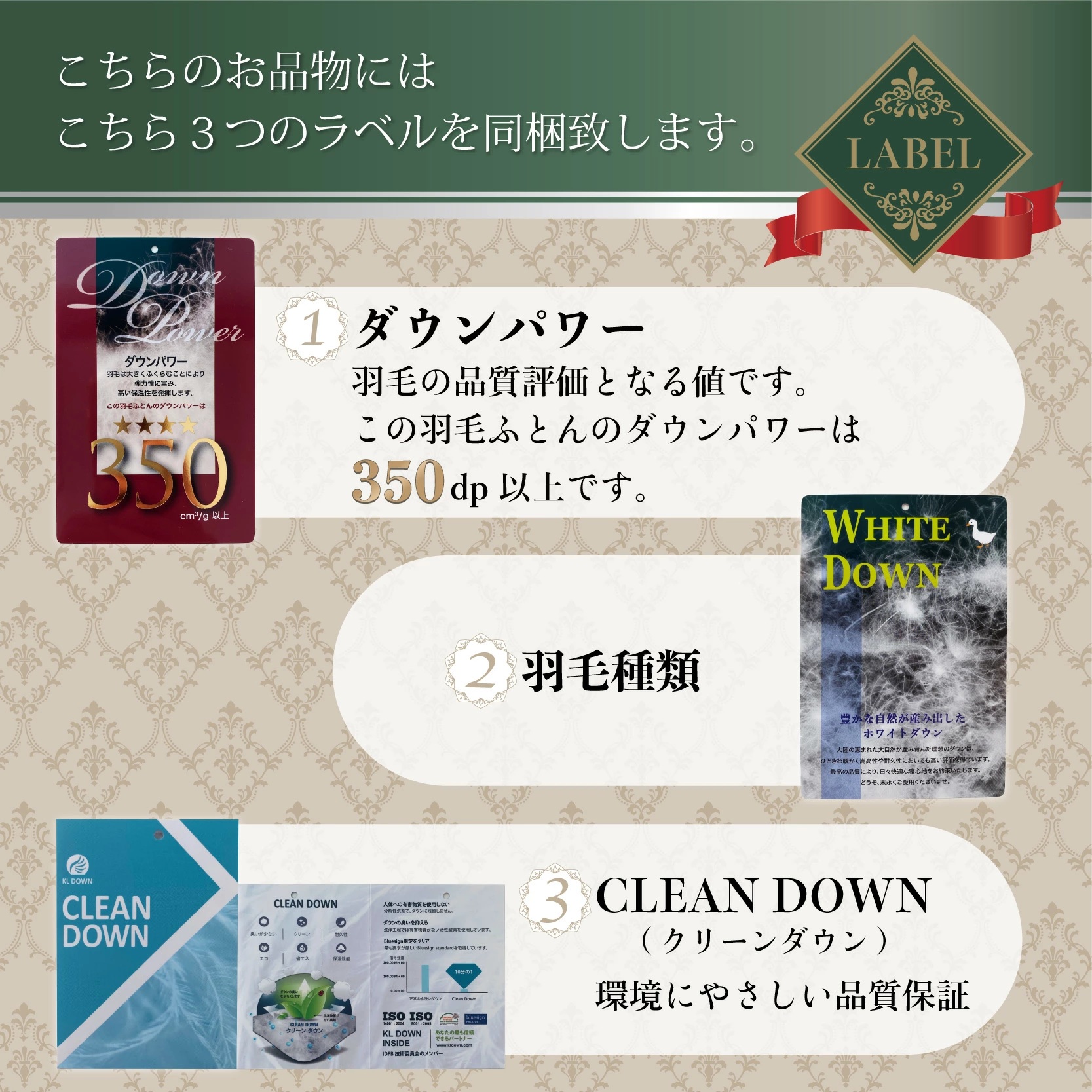 羽毛合掛けふとん（抗ウイルス・抗菌加工）　シングル　ホワイトダウン８５％