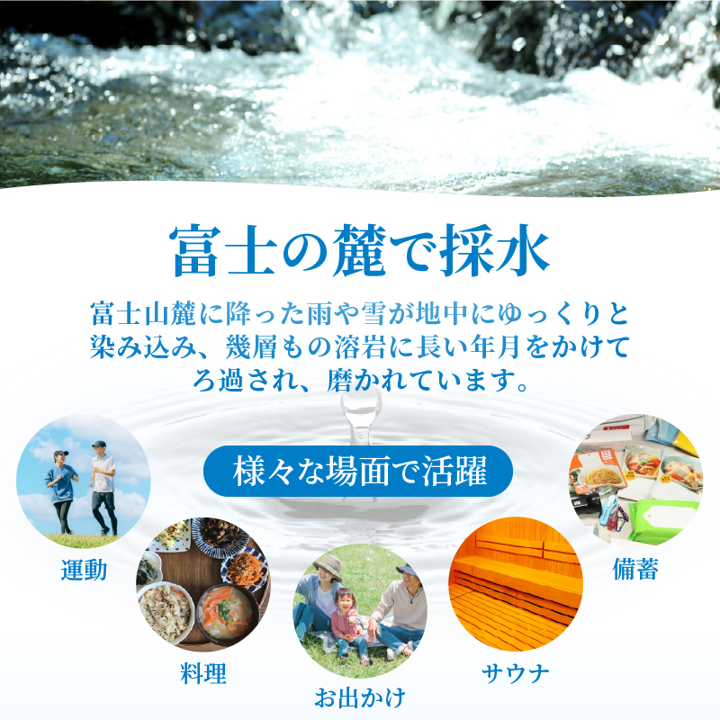 【年6回・隔月配送 定期便】富士山蒼天の水 500ml×96本（4ケース）ラベルレス