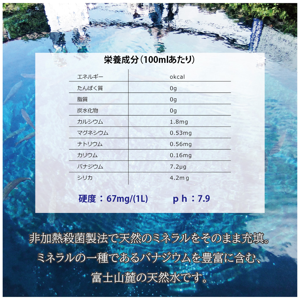富士山麓　名水百選の天然水　みずごこち　ラベルレス（500ml×24本）