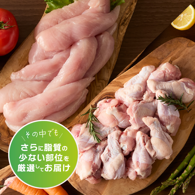 山梨県産＜健味鶏＞ささみ、手羽元　合計1kgセット