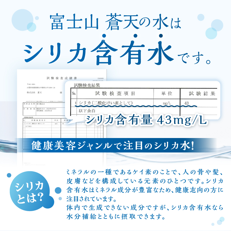 《年6回・隔月配送 定期便》富士山蒼天の水 2L×12本（2ケース）ラベルレス