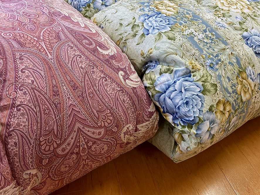 【数量限定・訳あり】羽毛ふとん　シングル　ホワイトダウン８５％使用　【柄お任せ】