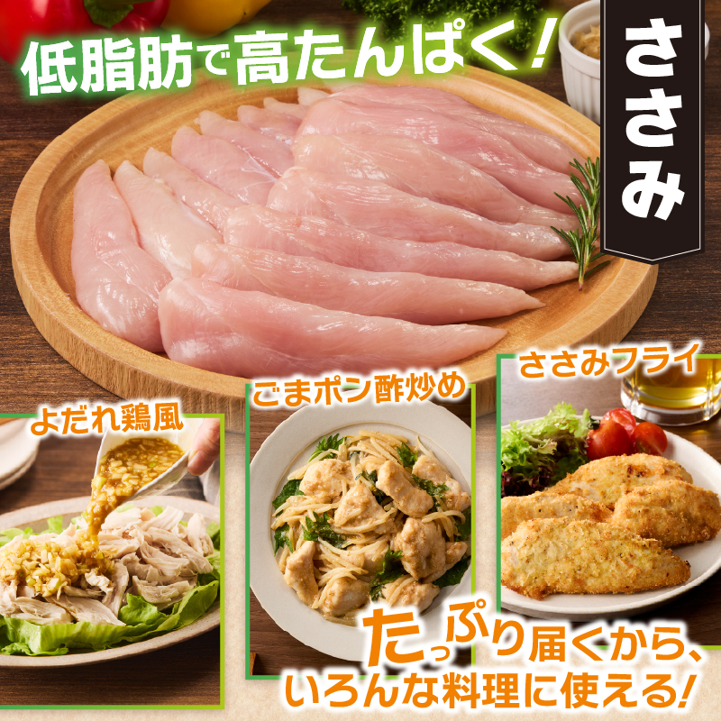 山梨県産＜健味鶏＞ささみ、手羽元　合計1kgセット