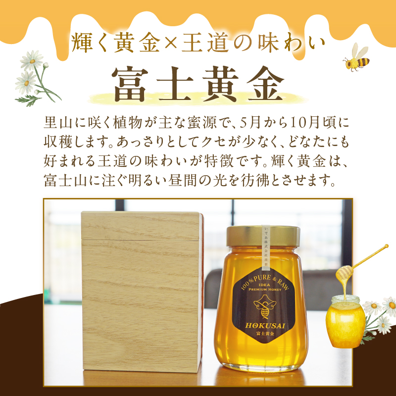 忍野村産　いであプレミアム・ハニー HOKUSAI【富士黄金 510g】