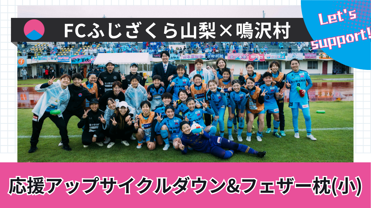 FCふじざくら山梨×鳴沢村 応援アップサイクルダウン＆フェザー枕（小） NSM001