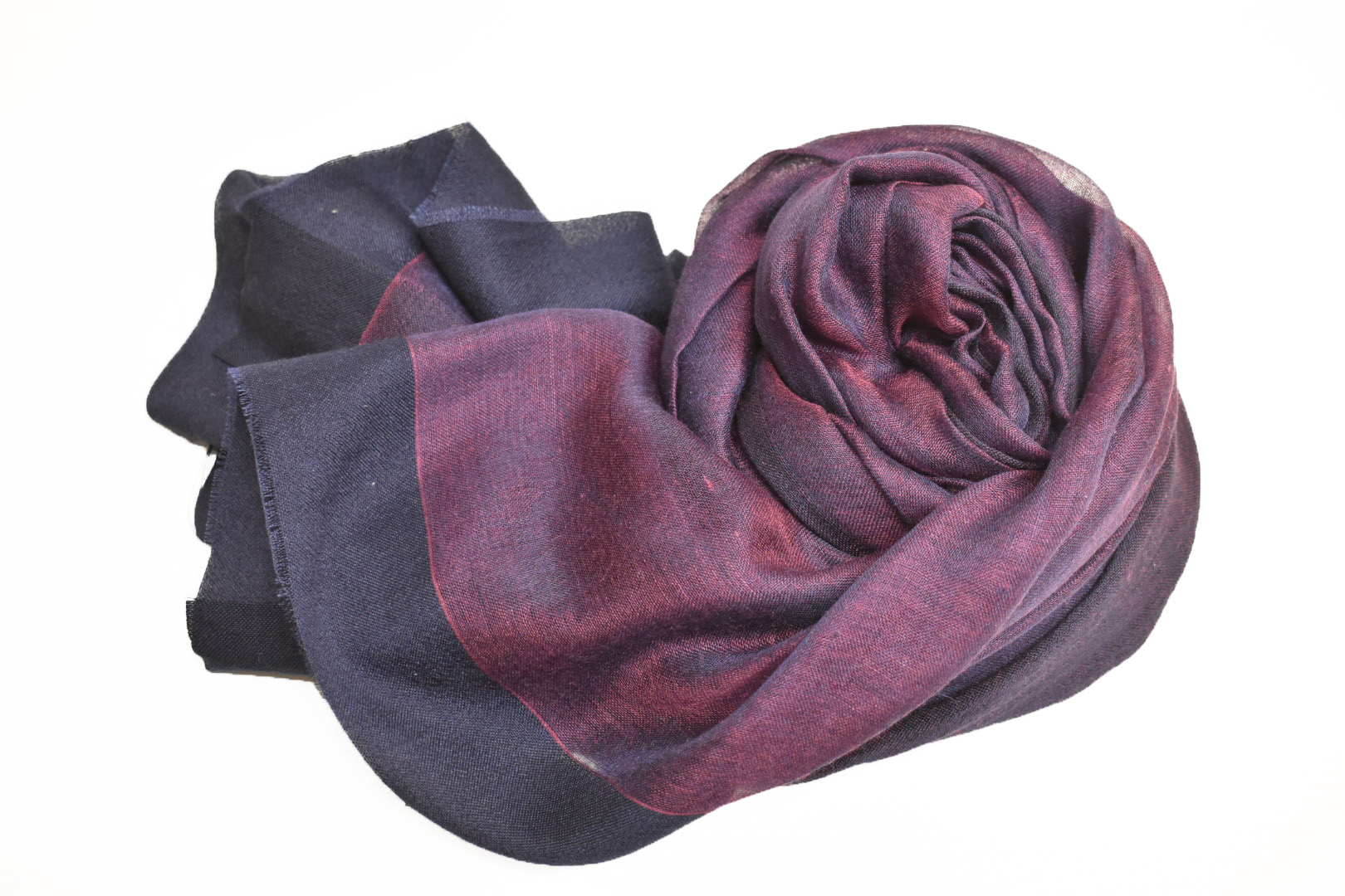 【富士の伏流水で織りなす高級天然素材ストール】シルクカシミヤ「Frame」ストール パープル NSAB006