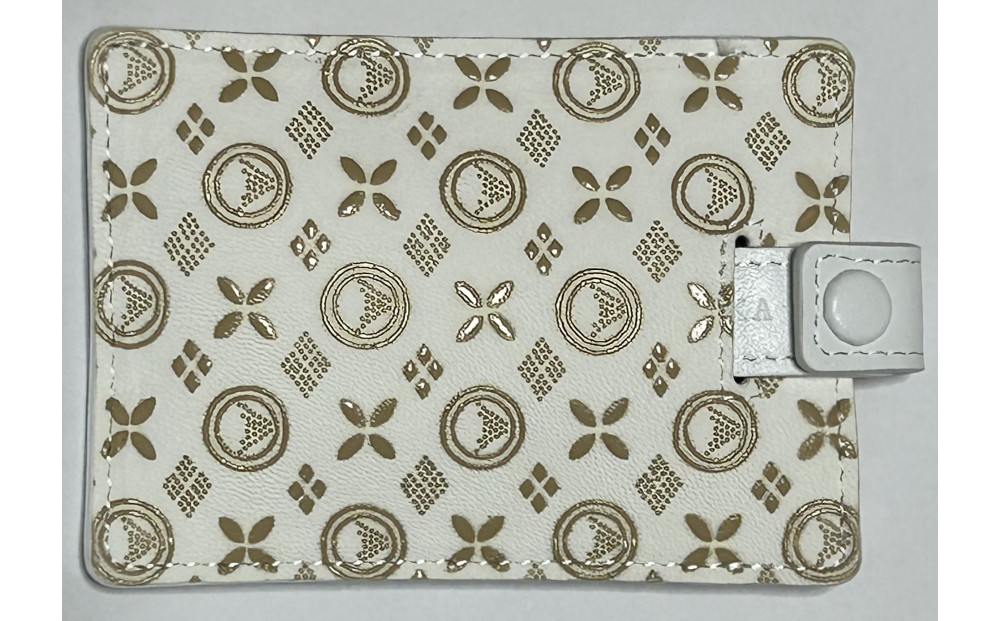 白い甲州印伝「URUSHINASHIKA」カードケース（スライド式）1個