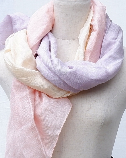 富士桜工房リネン×シルクストール「さらつや」二つ色　通気性に優れたストール！