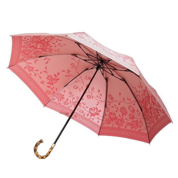 槙田商店【晴雨兼用】折りたたみ傘 kirie バラ：フレンチレッド