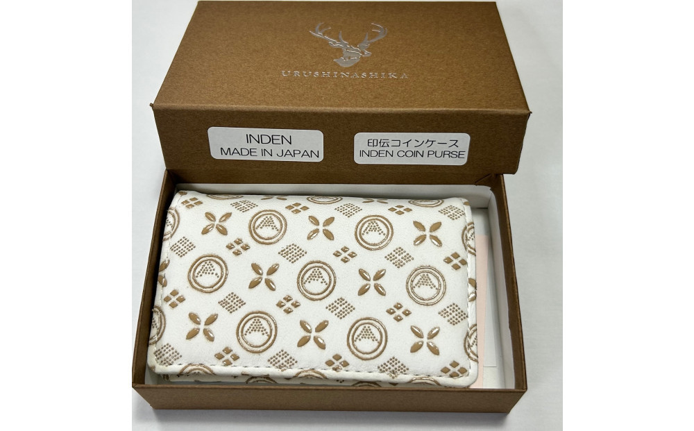 白い甲州印伝「URUSHINASHIKA」コインケース1個